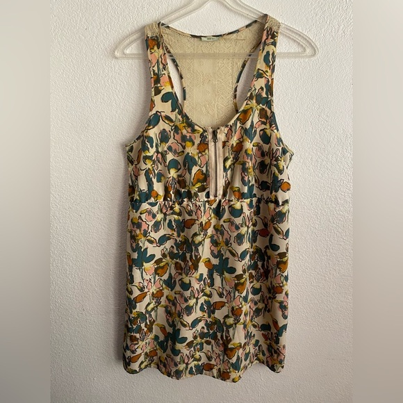 💥Kimchi Blue Floral Watercolor Print Back Lace Detail Women Dress M - Picture 3 of 10